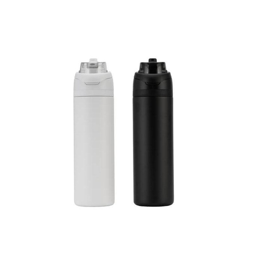 AERO SIP - Hans Larsen Recycled Stainless Steel Bottle with Dual Sip Lid - White