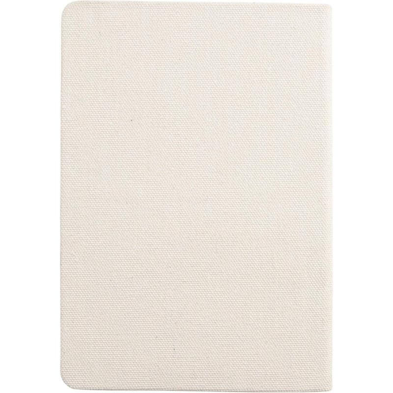 ADANA - Santhome Recycled Canvas A5 Hard Cover Notebook with PU Pocket - Beige