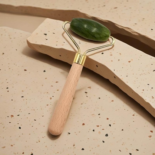 EVE - Jade Face Roller with Wooden Handle