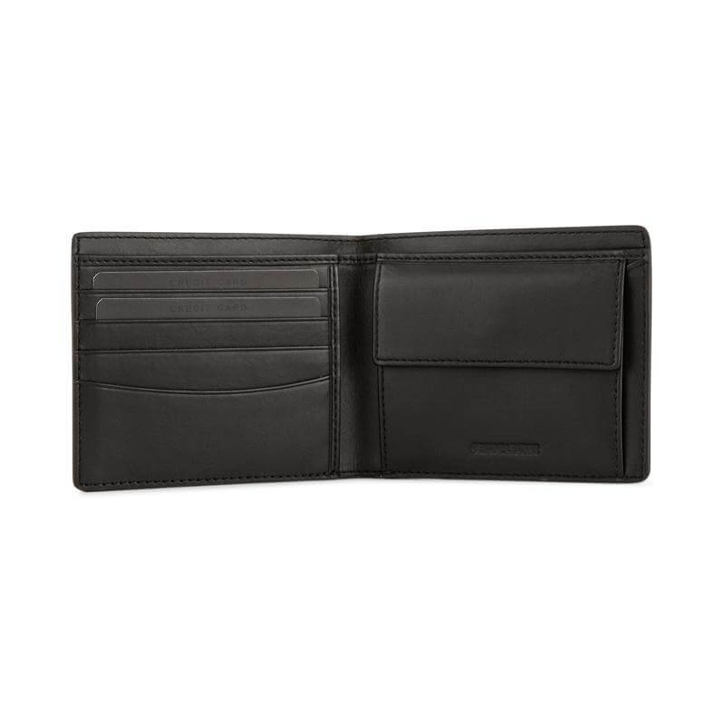 CROSS Saffiano Leather 4CC Bifold Wallet with Coin Pocket - Black