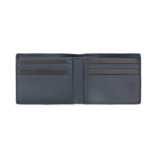 CROSS Pebble Leather 8CC Classic Fold Wallet - Navy Blue
