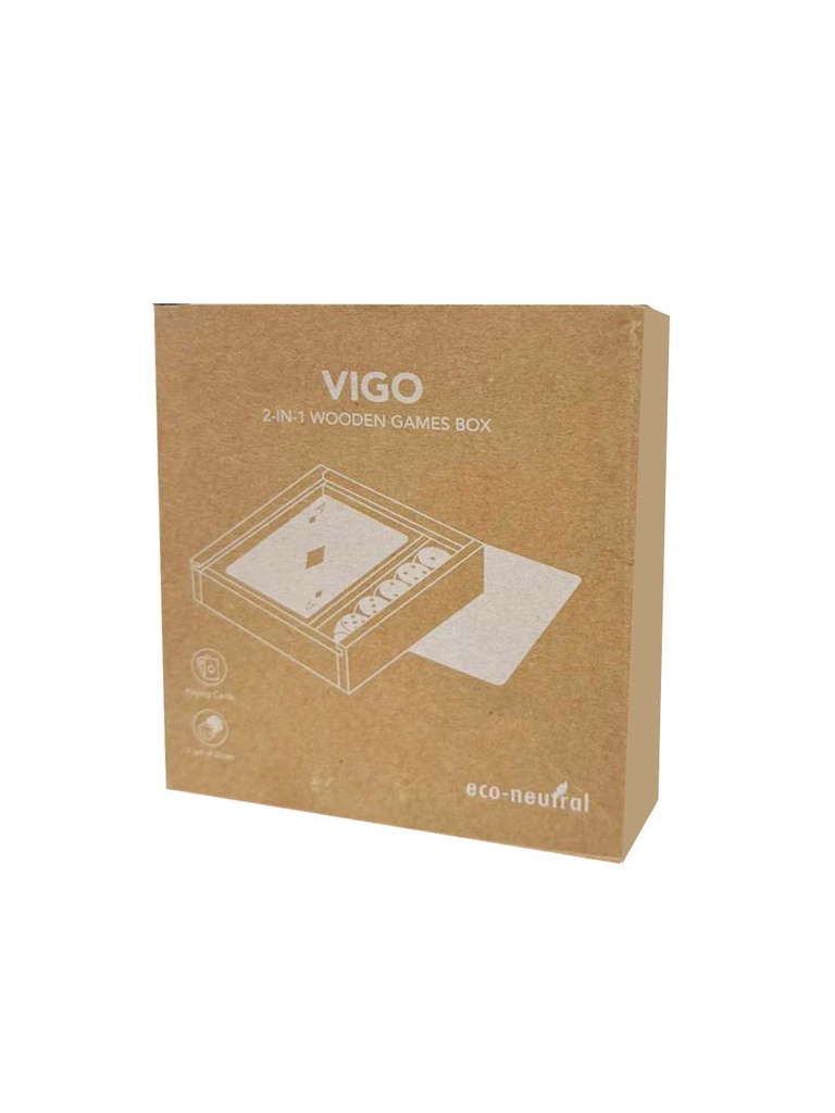 VIGO -eco-neutral 2-in-1 Wooden Games Box