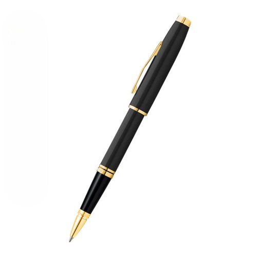 Coventry Classic Black Lacquer with Gold Tone Appointments Rollerball Pen (Blue Ink) 