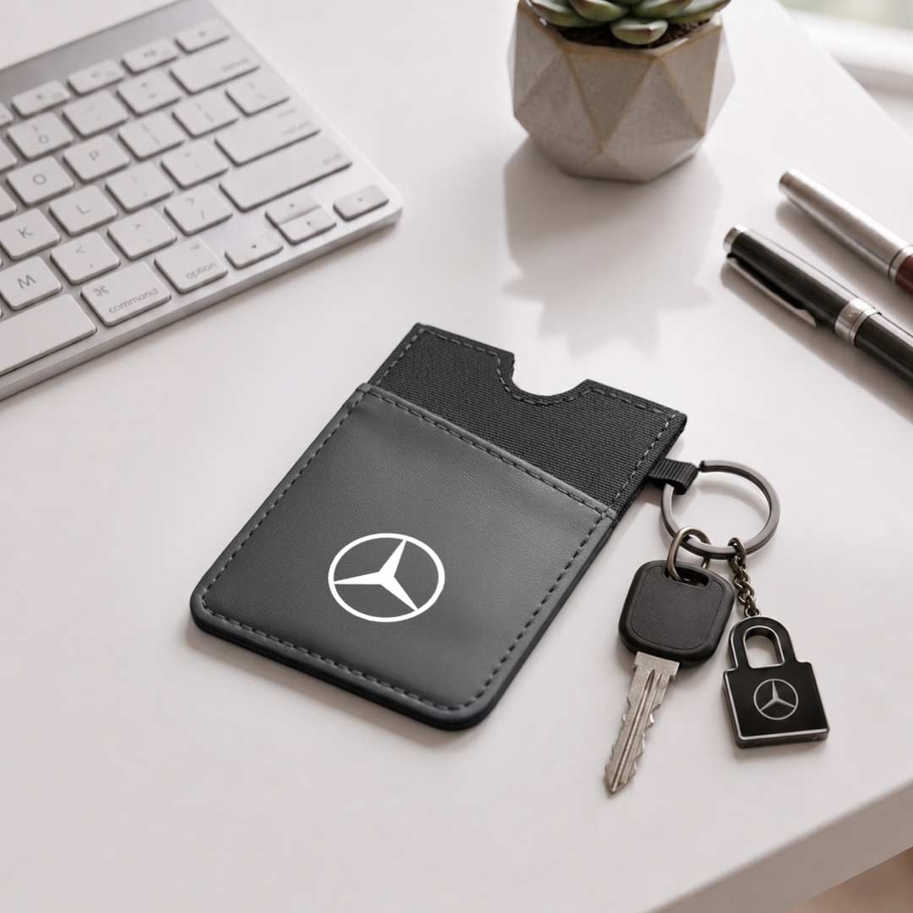 LUGANO - Vertical RFID Cardholder Wallet with Keyring - Carbon