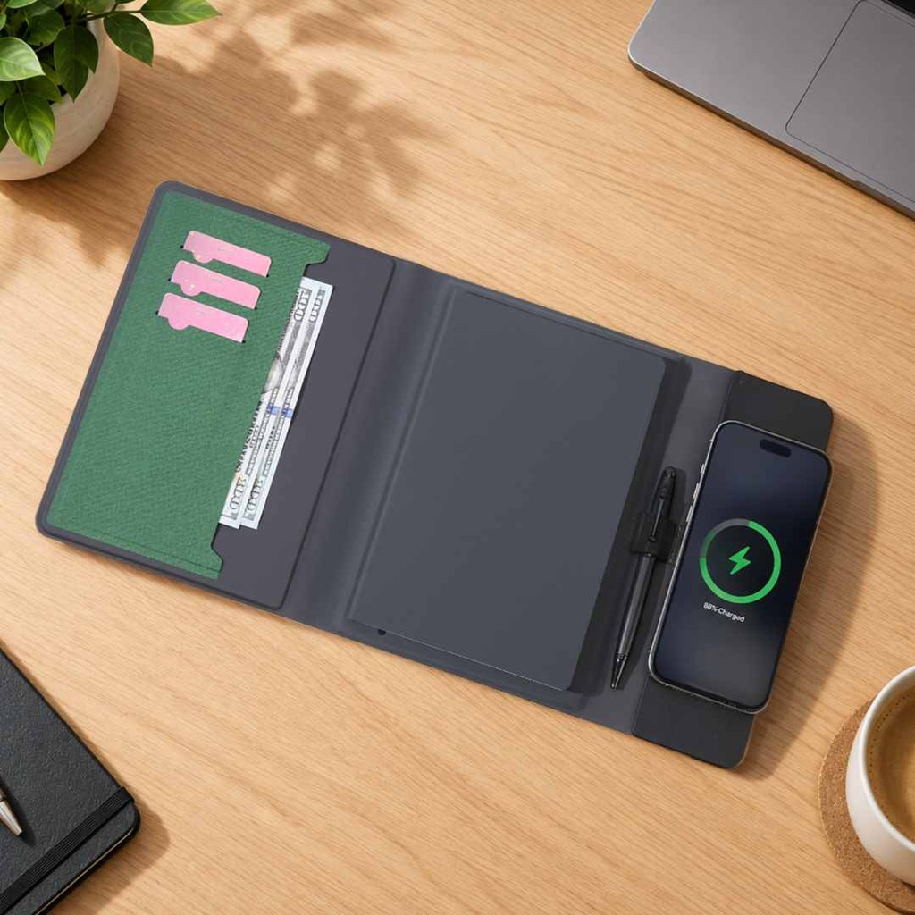 BERGMUND - Santhome 10000mAh Magnetic 15W Magsafe Wireless Power Bank Folder - Green