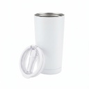 MARBELLA - Hans Larsen Double Wall Tumbler with Sip Lid 600 ml - White