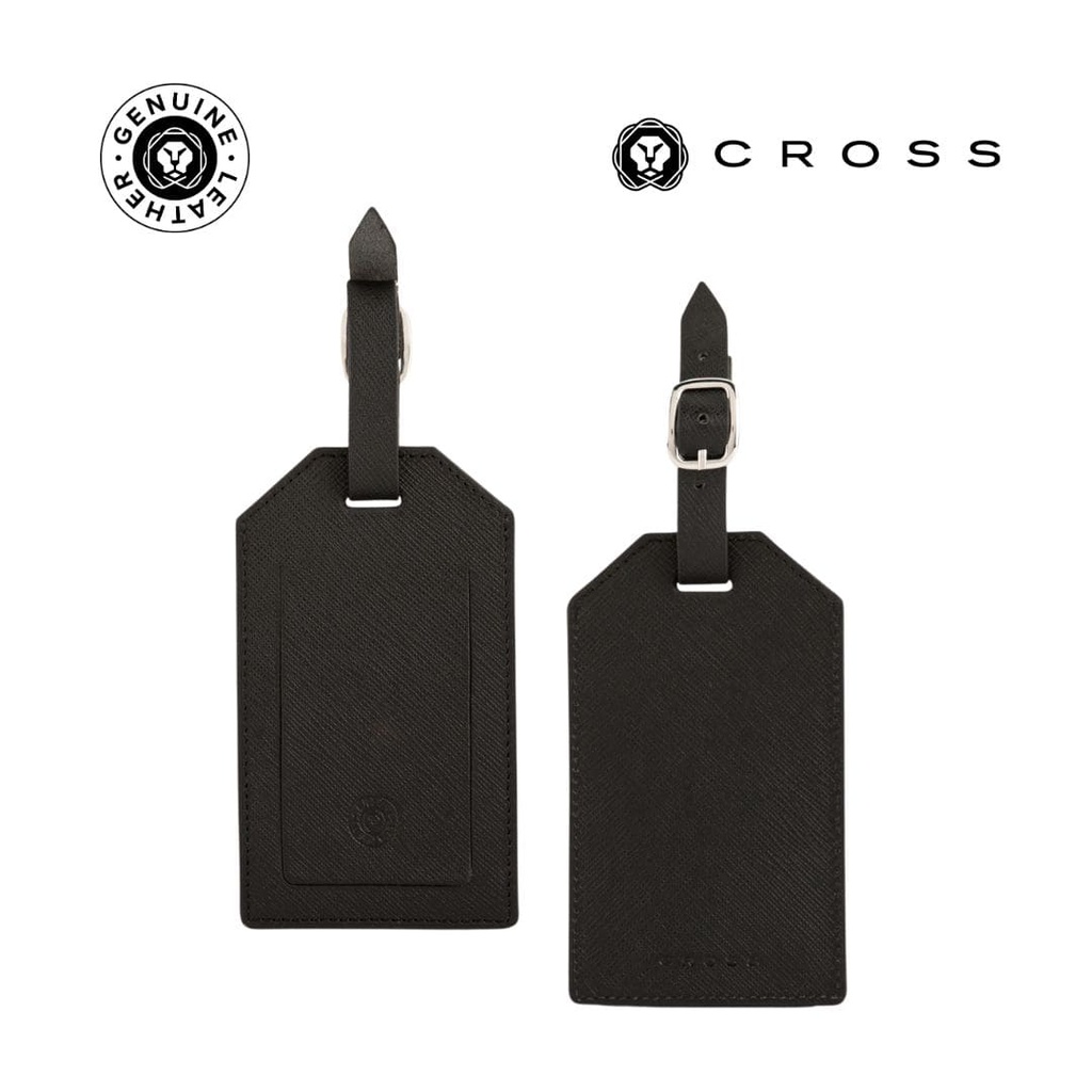 CROSS Saffiano Leather Luggage Label - Black